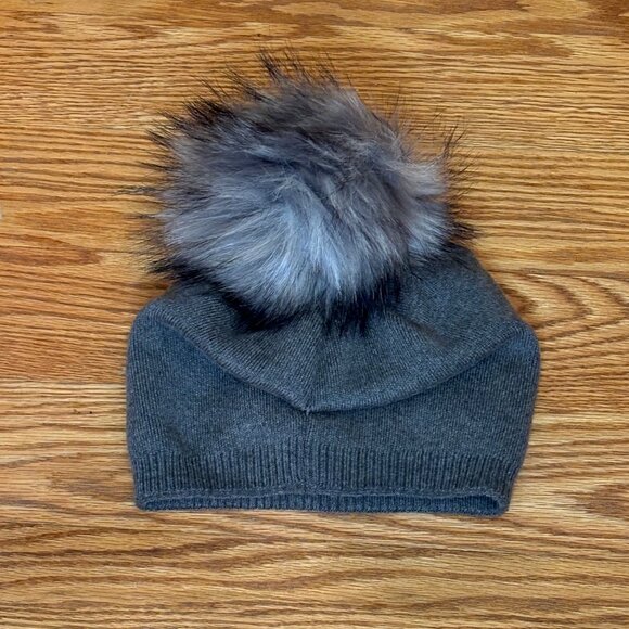 Kyi Kyi Cashmere Faux Fur Pom Pom Hat - Picture 2 of 6